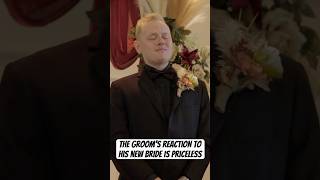 The grooms reaction to seeing his new bride is priceless #bride #emotional #groom #groomcries #video