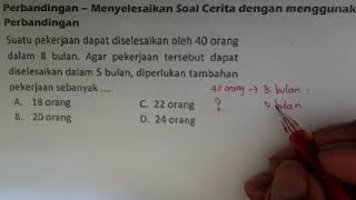 Tutorial Perbandingan (1) menentukan tambahan pekerja - Matematika SMP