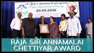 Raja Sir Annamalai Chettiyar Award received by Padmashri Awardee Sangita Kalanidhi Smt. Aruna Sairam