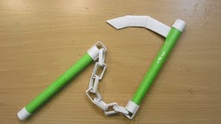 How to Make a Paper Ninja Weapon(KUSARI GAMA) - Easy Tutorials