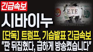 [시바이누 코인전망] 긴급속보! 트럼프, 기습발표 긴급속보! \