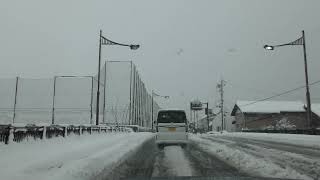 【4K 車載 2021年12月大雪】滋賀県長浜市JR長浜駅→彦根市京町（2倍速）