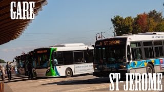 CIT Laurentides: Gare St Jerome - Buses Departing [HD]