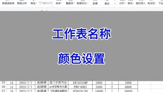 WPS Excel：工作表名称的颜色设置。 #wps #excel #办公技巧
