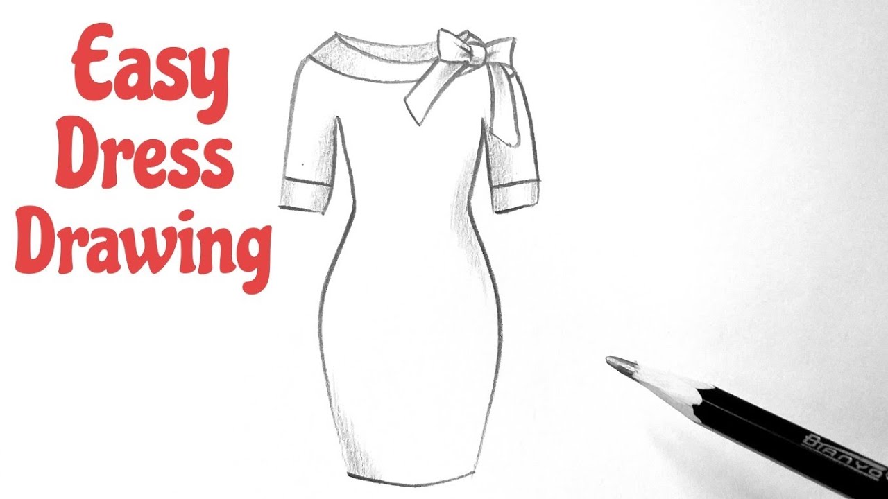 How To Draw A Beautiful Girl Dress Drawing Design Easy Fashion ...