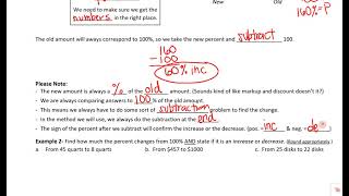8.4 Percent Change, Increase and Decrease (Part 1)
