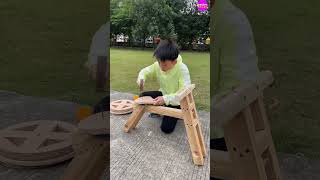 भाई ने बहन के लिए Cycle बनाई 🚲 ~ mini wood toy - woodworking art skill /wood / hand crafts / #shorts