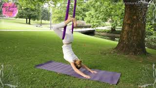 Was ist Aerial Yoga? Franziska Reuss, Aerial Yogalehrerin und Ausbilderin zeigt es dir.