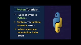 Types of Errors in Python Programming Handling Errors in python Indentation Error @PankajEduTech