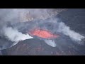 halema‘uma‘u west vent lava pond with koa‘e kea bird