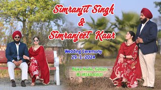 LIVE ! WEDDING CEREMONY // SIMRANJIT SINGH \u0026 SIMRANJEET KAUR // BAJWA STUDIO, GAHLARI # 9814385035