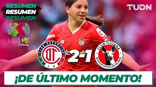 Resumen y goles | Toluca 2-1 Tijuana | Liga Mx Femenil-CL2024 J16  | TUDN