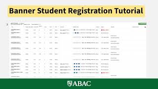 Banner Student Registration Video Tutorial