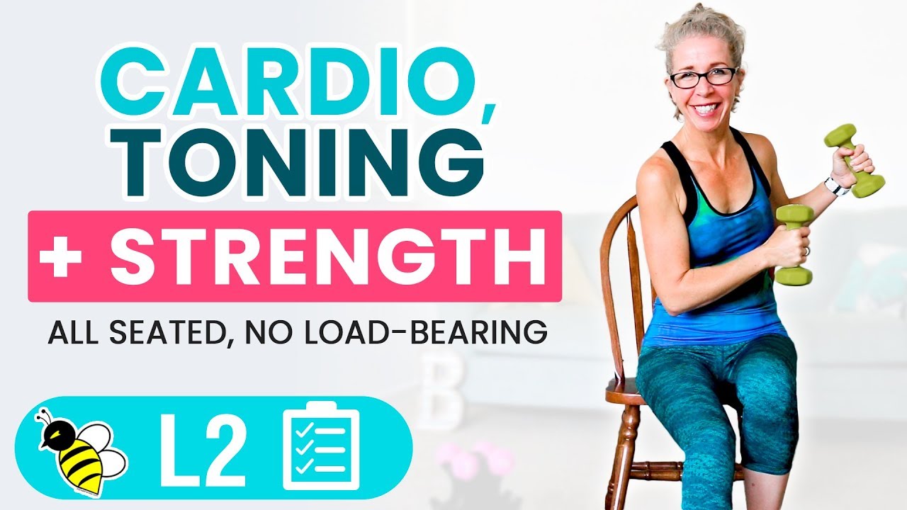 25 Minute SEATED Cardio, Toning + Strength Workout | BURN 200 Calories ...