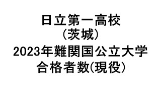 日立第一高校(茨城) 2023年難関国公立大学合格者数(現役)