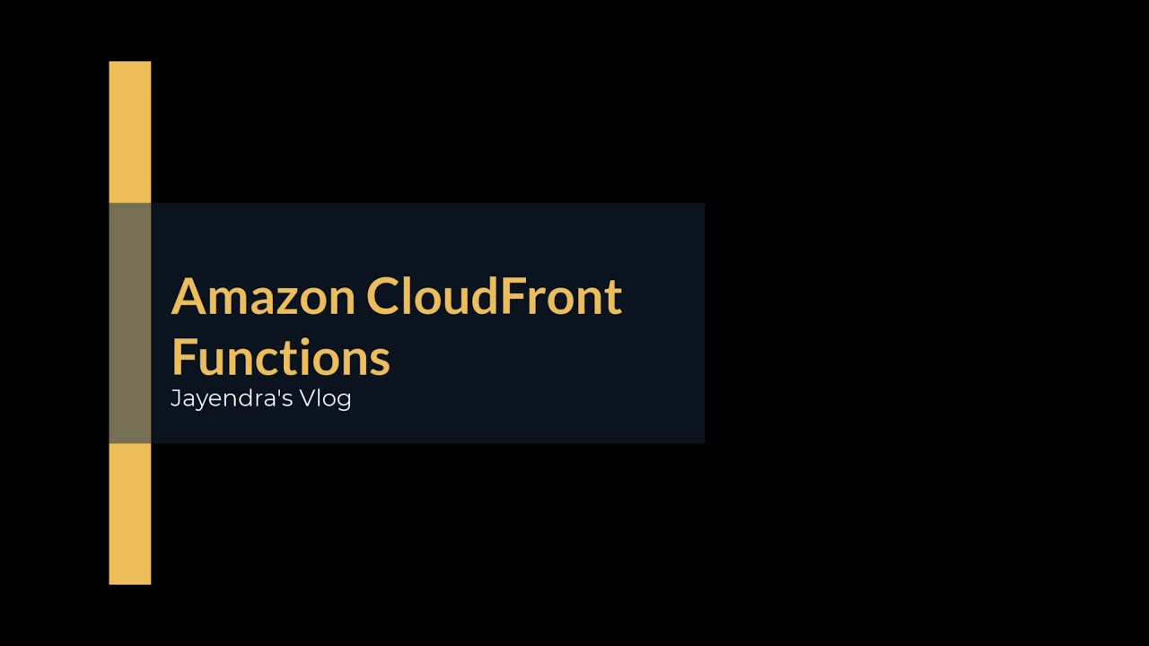 Amazon Cloudfront Functions Youtube
