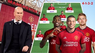 🚨 MANCHESTER UNITED POTENTIAL STARTING LINEUP WITH TRANSFERS Under ZINEDINE ZIDANE ( 4-1-3-2 )