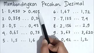 Belajar Matematika Kelas 5 SD tentang Membandingkan Pecahan Desimal