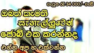 Job vacancy srilanka 2022 |නිදහසෙ ජොබ් එක කරන්න එන්න වැටුප රැ 34 000/- |Job vacancy 2022