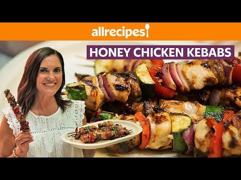 Delicious recipe for honey chicken skewers