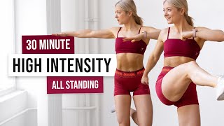 30 MIN HIIT CARDIO Workout - ALL STANDING - Full Body, No Equipment, No Repeats