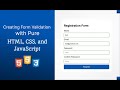 Creating Form Validation with Pure HTML, CSS, and JavaScript
