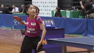 全農杯2019 ホープス女子準々決勝 張本美和vs竹谷美涼｜English sub