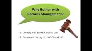 Introduction to Records Management Module - UNC Chapel Hill