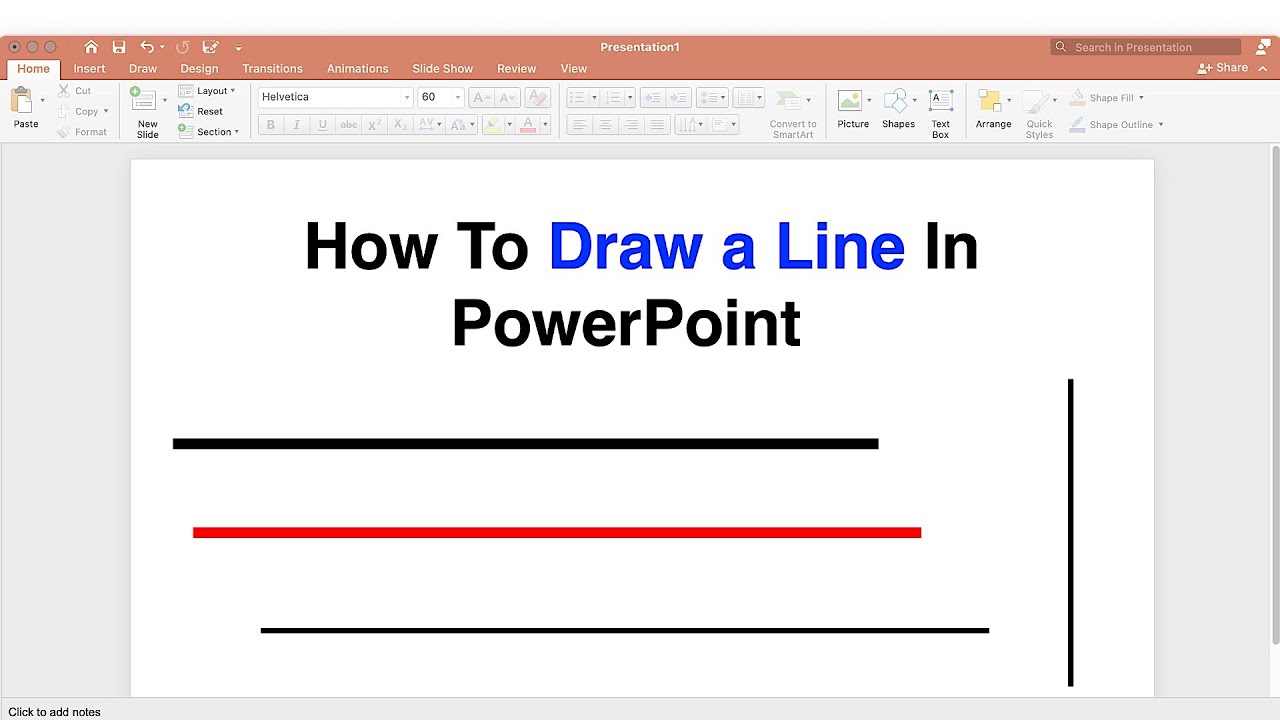 How To Draw A Line In Powerpoint Ppt Youtube