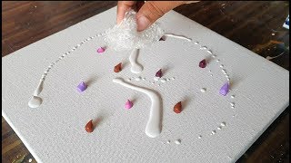 Floral Abstract Painting / Easy For Beginners /Just Using Bubble Wrap/Demo/Daily Art Therapy/Day#073