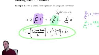 Summations 8 Using Formulas to Find Closed Form Expressions 1