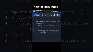 Voting eligibility checker program-python #coding #pythonprograms #python