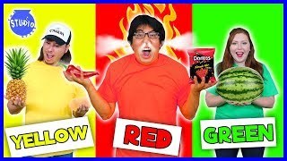 Eating Only ONE Color of Food for 24 Hours!  Rainbow Food Challenge