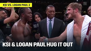 KSI & Logan Paul Hug It Out After Rematch