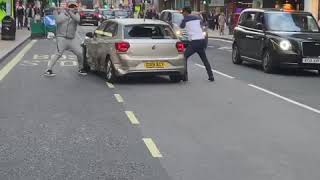 Road rage turns into violence on Oxford Street London outside the John Lewis