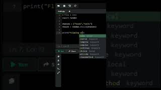 Flipping coin using Python