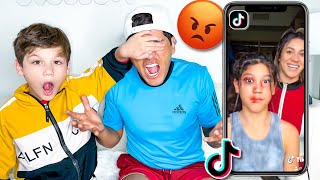 STRICT Dad Reacts To 11 Year Old Daughterβs TikTok's!! **GROUNDED** | Familia Diamond