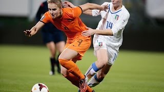 Highlights Oranjevrouwen-Italië 1-1 22-11-2014