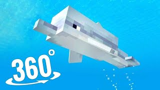 360° video | Swimming with Dolphins VR Diving Underwater Minecraft 4K