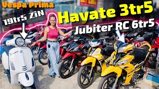 Hayate 3tr5 Vespa Prima 19tr5 Jubiter RC 6tr5 Shark 6tr9 AB đầu bò máy Zin quá trời xe rẻ BH 6t ở BD