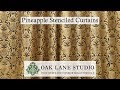 Pineapple Wall Stencil on Curtain DIY | Oak Lane Studio