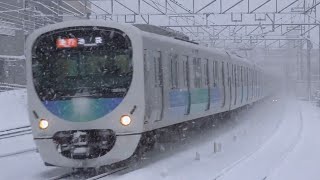 [FHD]大雪の西武池袋線を走る電車（沿線撮影）- 2018.1.22