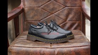 Giày dr martens nam thailand cổ thấp 8053 màu đen da bò thật