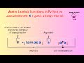 Master Lambda Functions in Python in Just 3 Minutes! 🚀 | Quick & Easy Tutorial