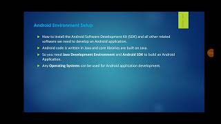 Android Java Packages & Android Environment Setup
