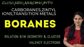 Structure of Boranes: Closo,Nido,Arachno,Hypo | carboranes, TVE count | organometallics