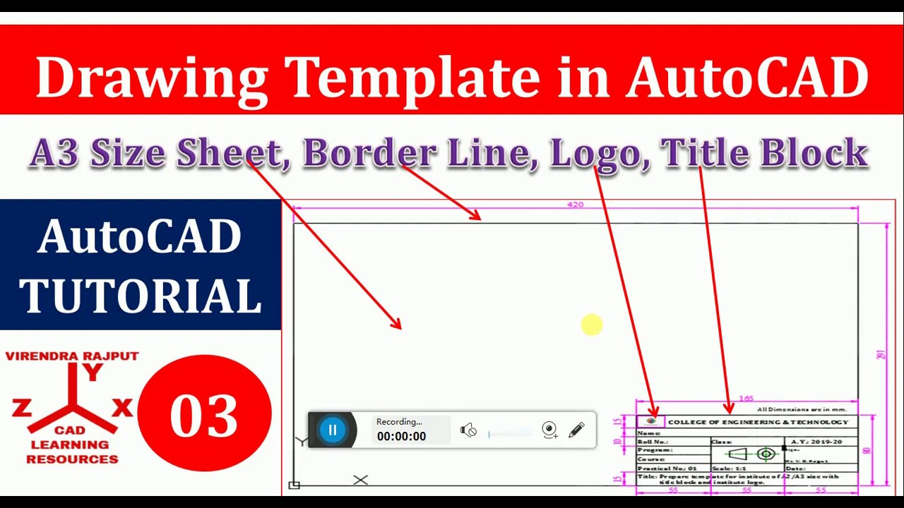 AutoCAD Tutorial 03: Drawing Template With Logo, Title Block And ...