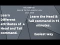 Tutorial | Knowledge | Head & Tail command in unix