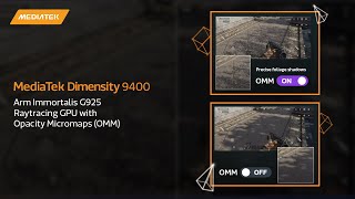 MediaTek Dimensity 9400: Arm® Immortalis™ - G925 Raytracing GPU with Opacity Micromaps (OMM)