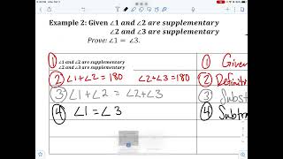 Geometric Proofs: supplementary angles examples